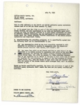 The Three Stooges Signed Agreement With William Morris Agency From July 1959 -- Signed by Moe Howard, Larry Fine & Joe DeRita -- Single Page Measures 8.5'' x 11'' -- Near Fine